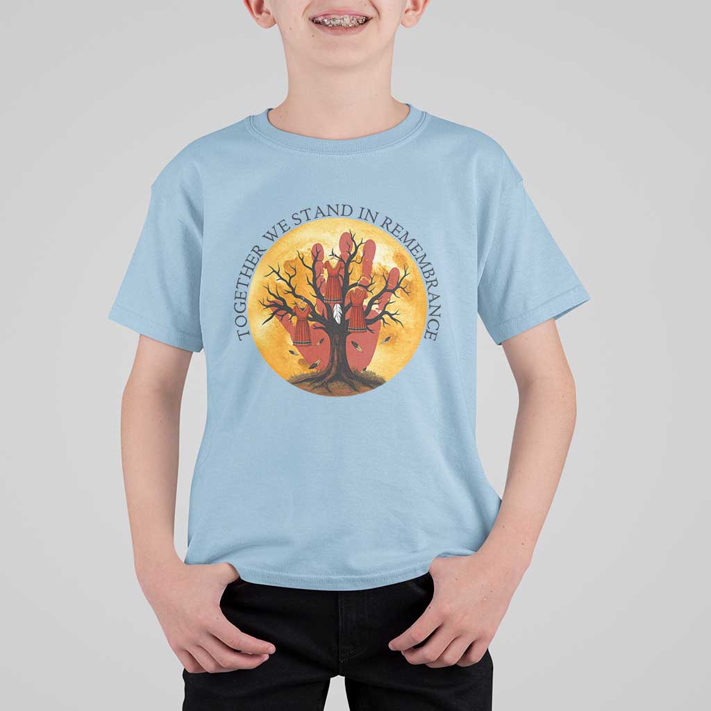 MMIW Red Hand Indigenous Native American T Shirt For Kid Together We Stand In Remembrance - Wonder Print Shop