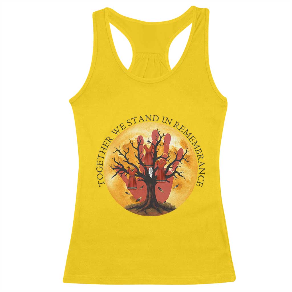MMIW Red Hand Indigenous Native American Racerback Tank Top Together We Stand In Remembrance - Wonder Print Shop