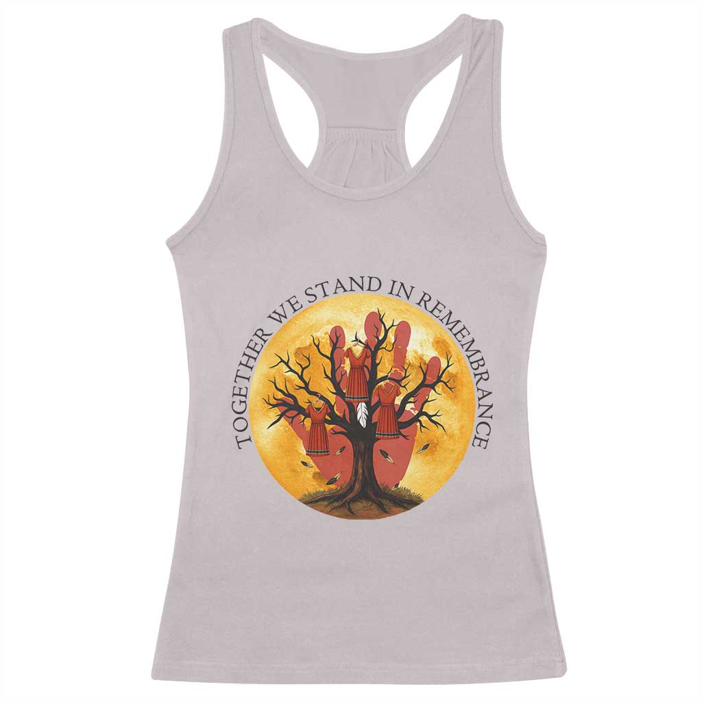 MMIW Red Hand Indigenous Native American Racerback Tank Top Together We Stand In Remembrance - Wonder Print Shop