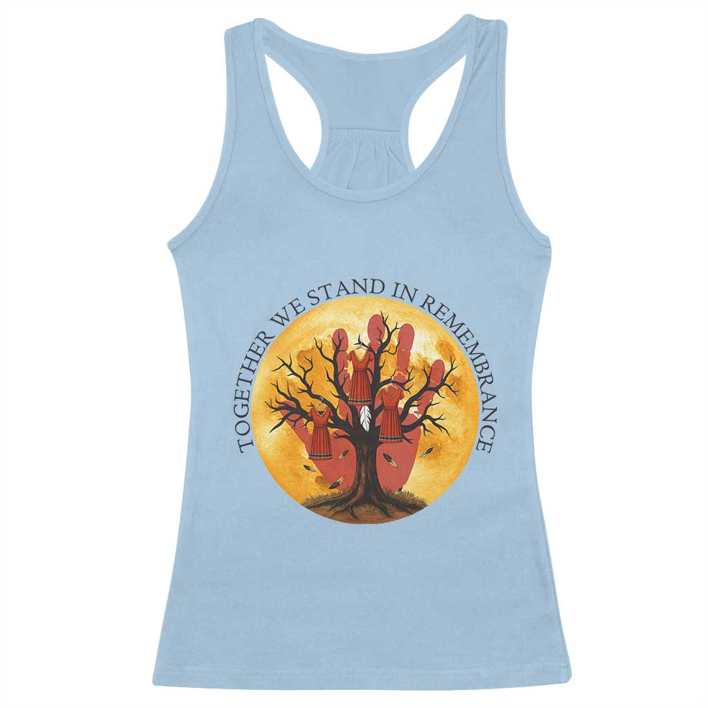 MMIW Red Hand Indigenous Native American Racerback Tank Top Together We Stand In Remembrance - Wonder Print Shop