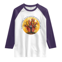 MMIW Red Hand Indigenous Native American Raglan Shirt Together We Stand In Remembrance - Wonder Print Shop