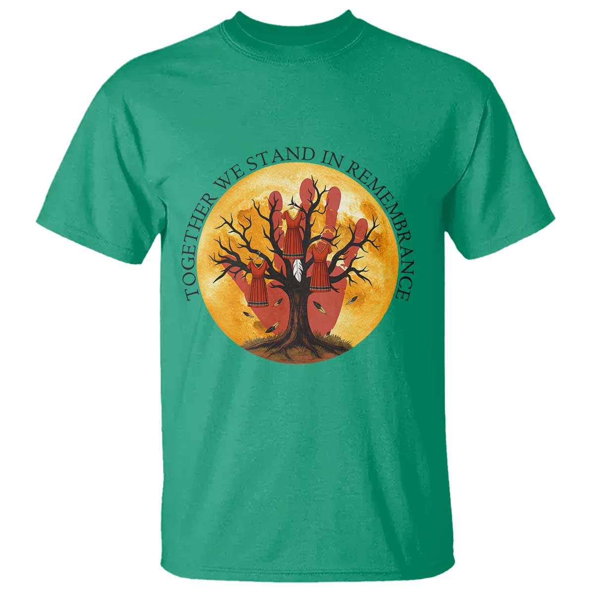 MMIW Red Hand Indigenous Native American T Shirt Together We Stand In Remembrance - Wonder Print Shop
