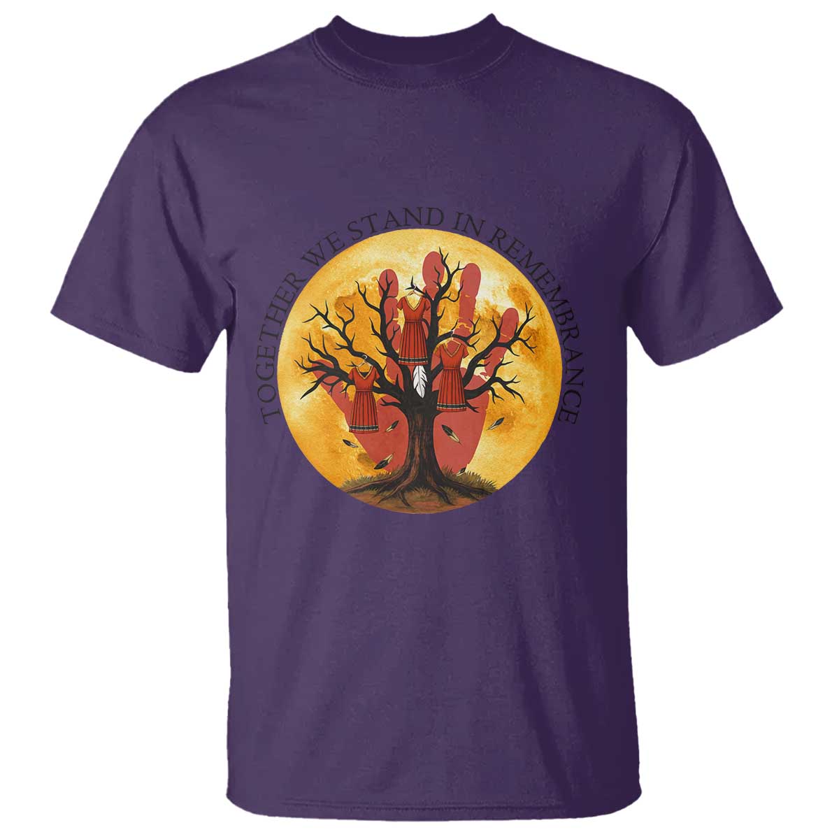 MMIW Red Hand Indigenous Native American T Shirt Together We Stand In Remembrance - Wonder Print Shop
