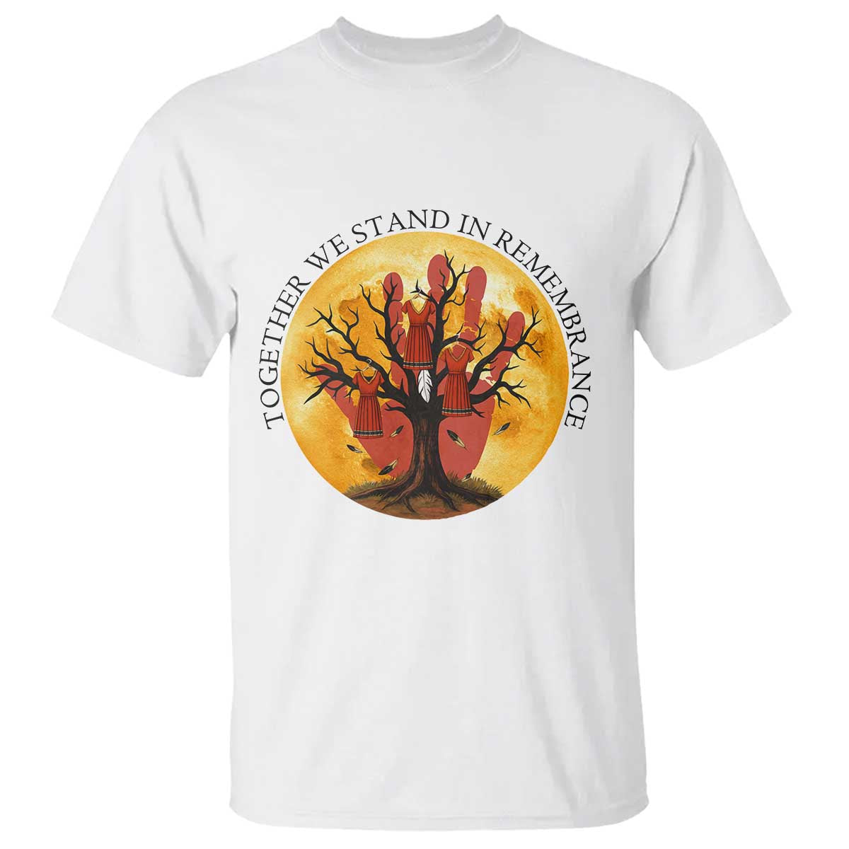 MMIW Red Hand Indigenous Native American T Shirt Together We Stand In Remembrance - Wonder Print Shop