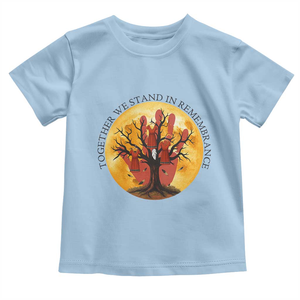 MMIW Red Hand Indigenous Native American Toddler T Shirt Together We Stand In Remembrance - Wonder Print Shop