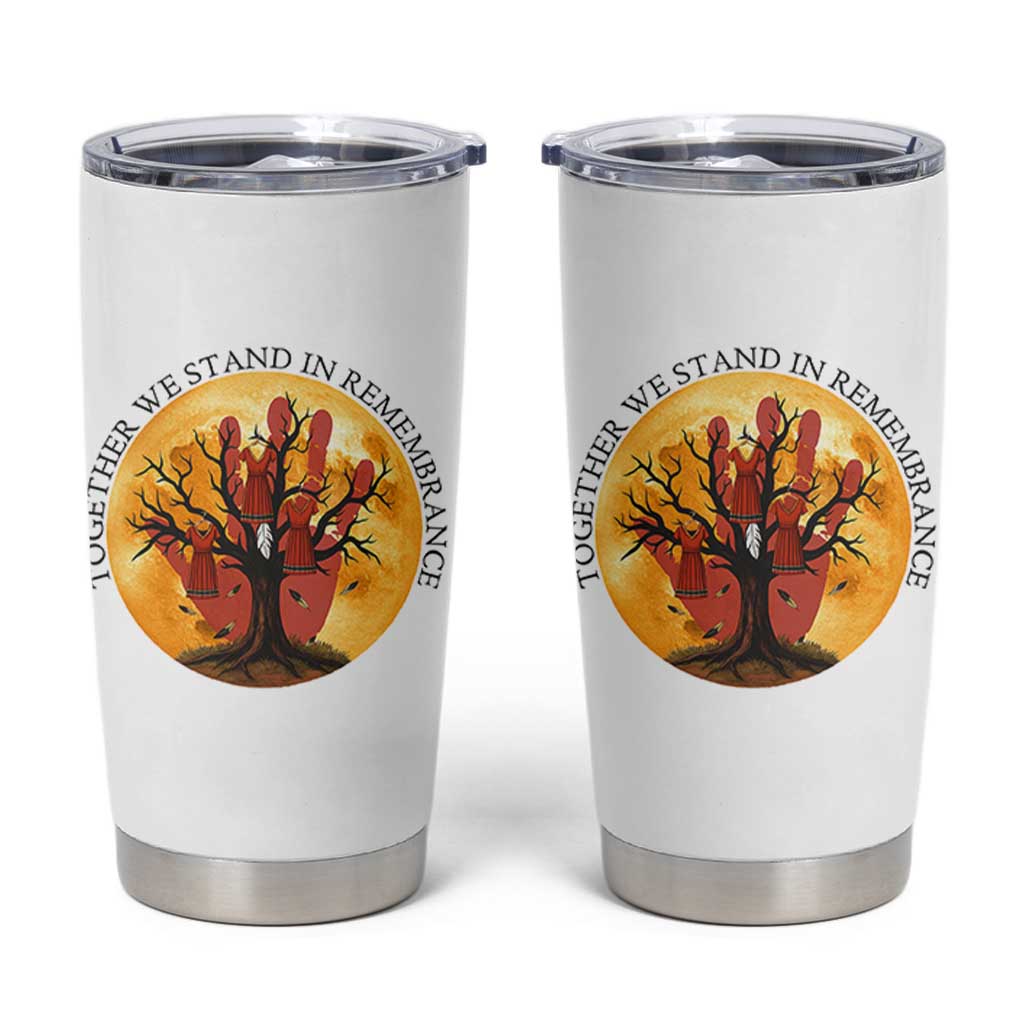 MMIW Red Hand Indigenous Native American Tumbler Cup Together We Stand In Remembrance