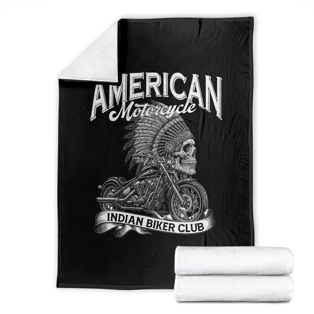 American Mortocycle Indian Native Bikes Club Throw Blanket - Wonder Print Shop