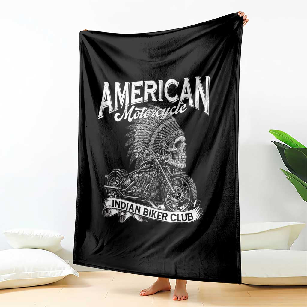 American Mortocycle Indian Native Bikes Club Throw Blanket - Wonder Print Shop