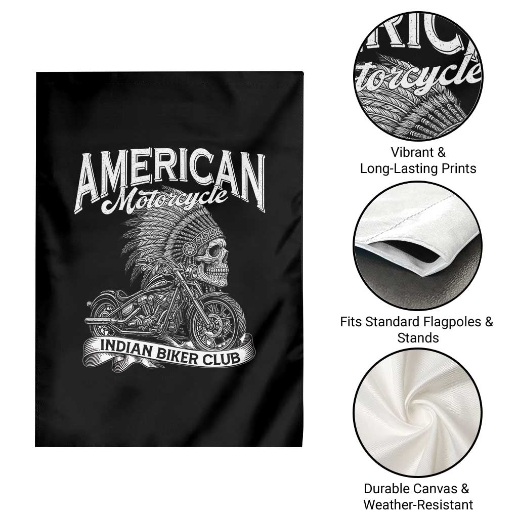 American Mortocycle Indian Native Bikes Club Garden Flag - Wonder Print Shop