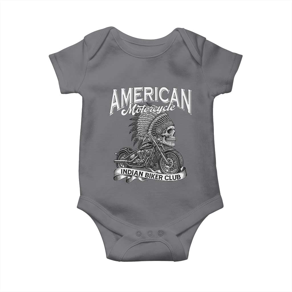 American Mortocycle Indian Native Bikes Club Baby Onesie - Wonder Print Shop