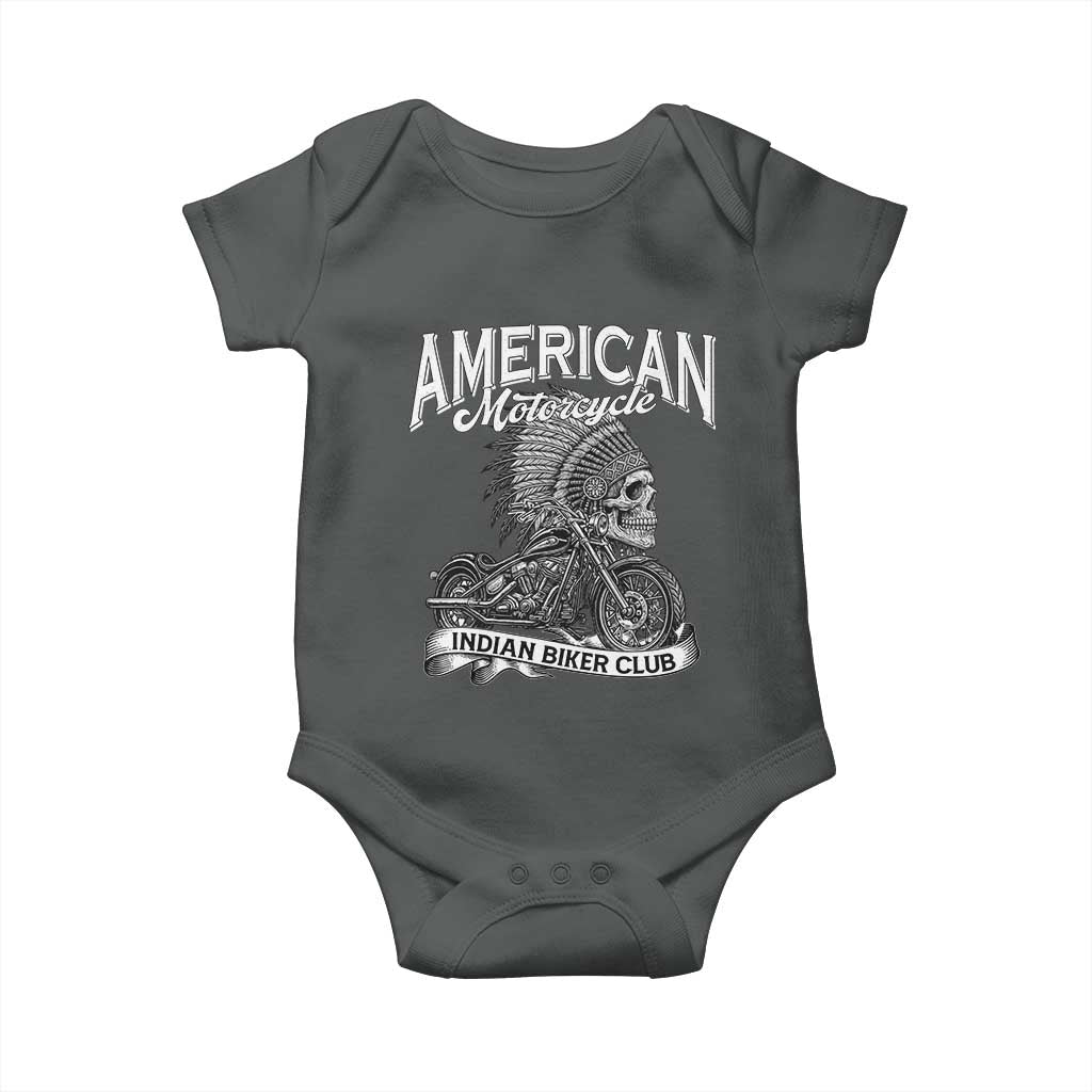 American Mortocycle Indian Native Bikes Club Baby Onesie - Wonder Print Shop