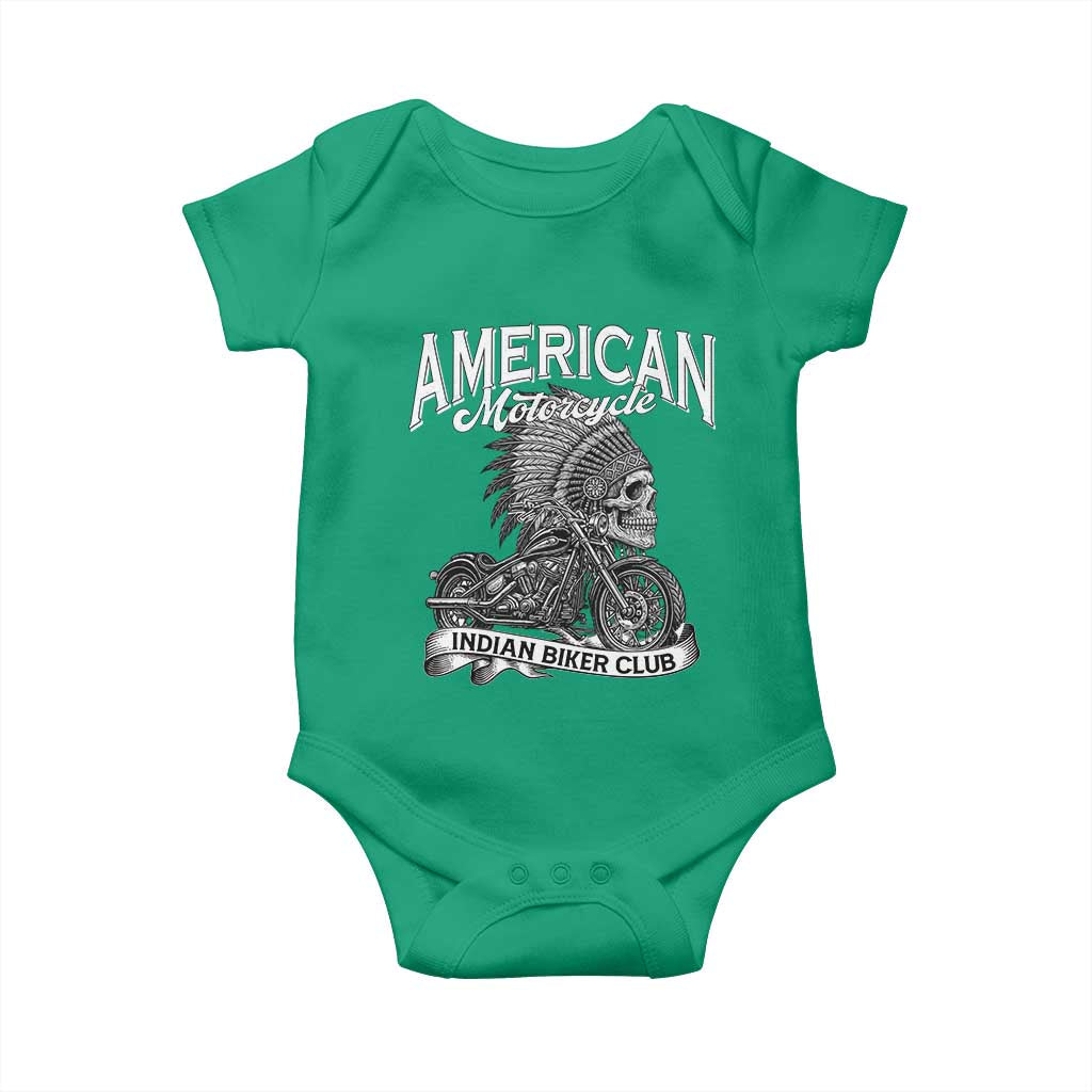 American Mortocycle Indian Native Bikes Club Baby Onesie - Wonder Print Shop
