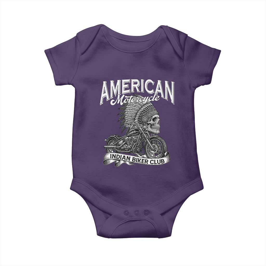 American Mortocycle Indian Native Bikes Club Baby Onesie - Wonder Print Shop
