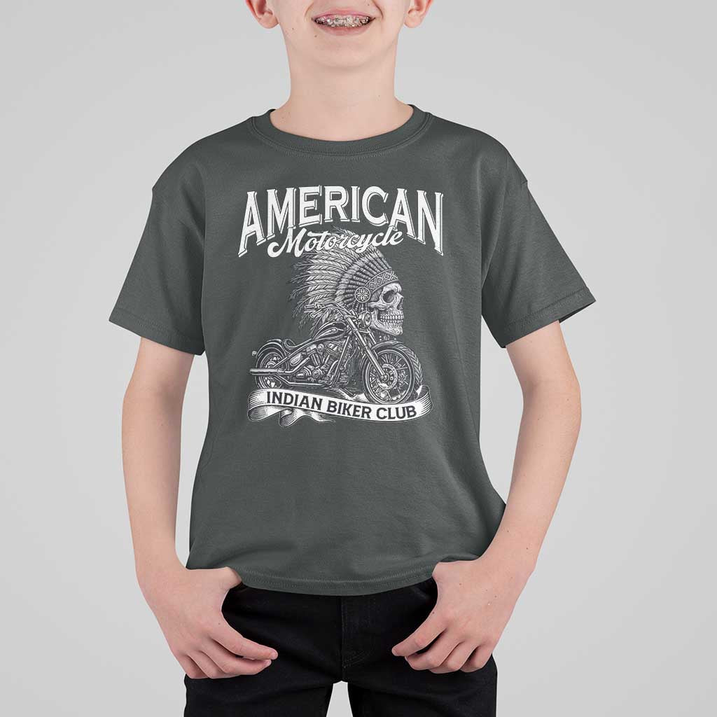 American Mortocycle Indian Native Bikes Club T Shirt For Kid - Wonder Print Shop