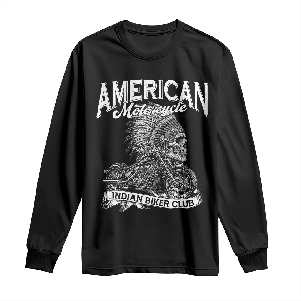 American Mortocycle Indian Native Bikes Club Long Sleeve Shirt - Wonder Print Shop