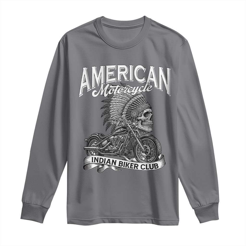 American Mortocycle Indian Native Bikes Club Long Sleeve Shirt - Wonder Print Shop