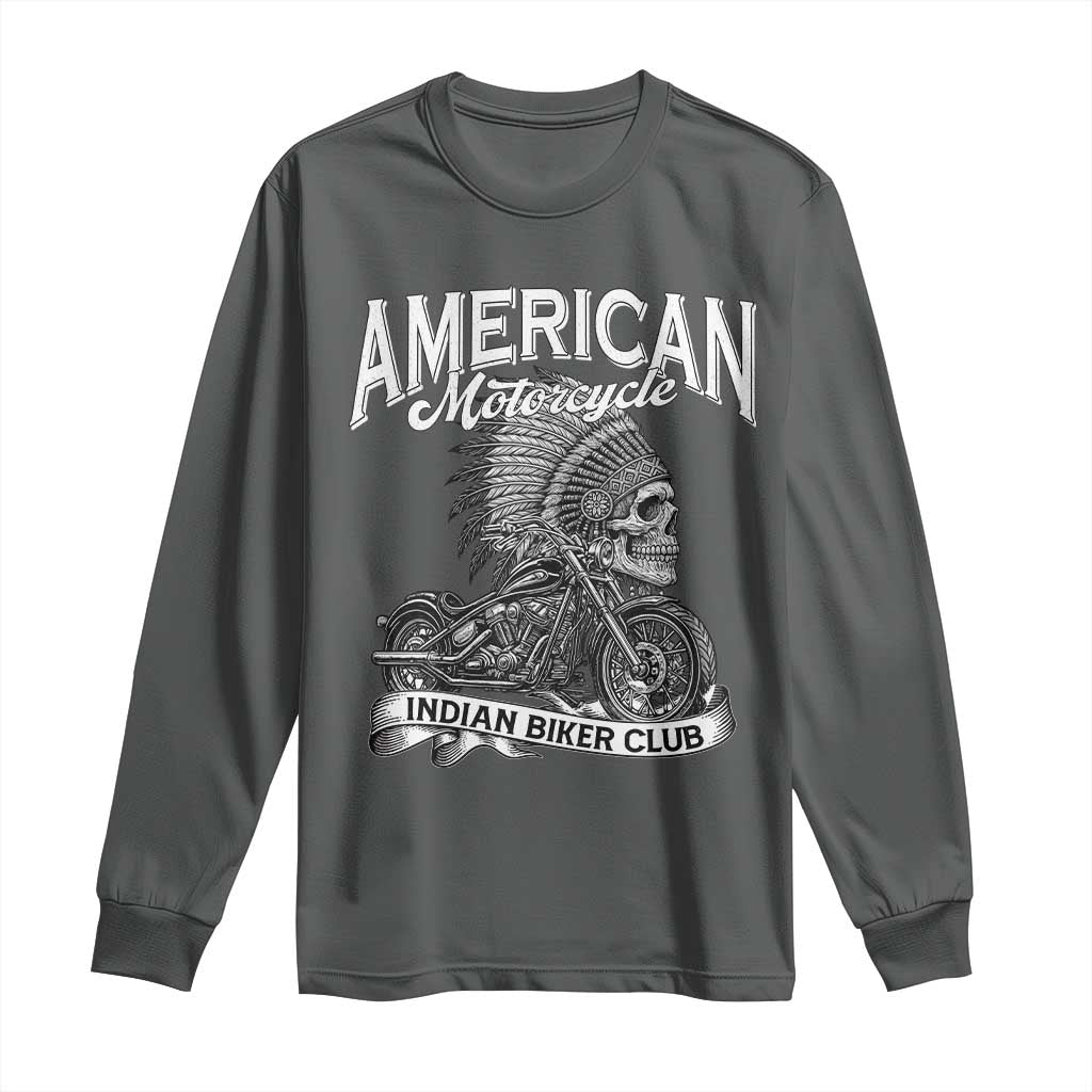 American Mortocycle Indian Native Bikes Club Long Sleeve Shirt - Wonder Print Shop