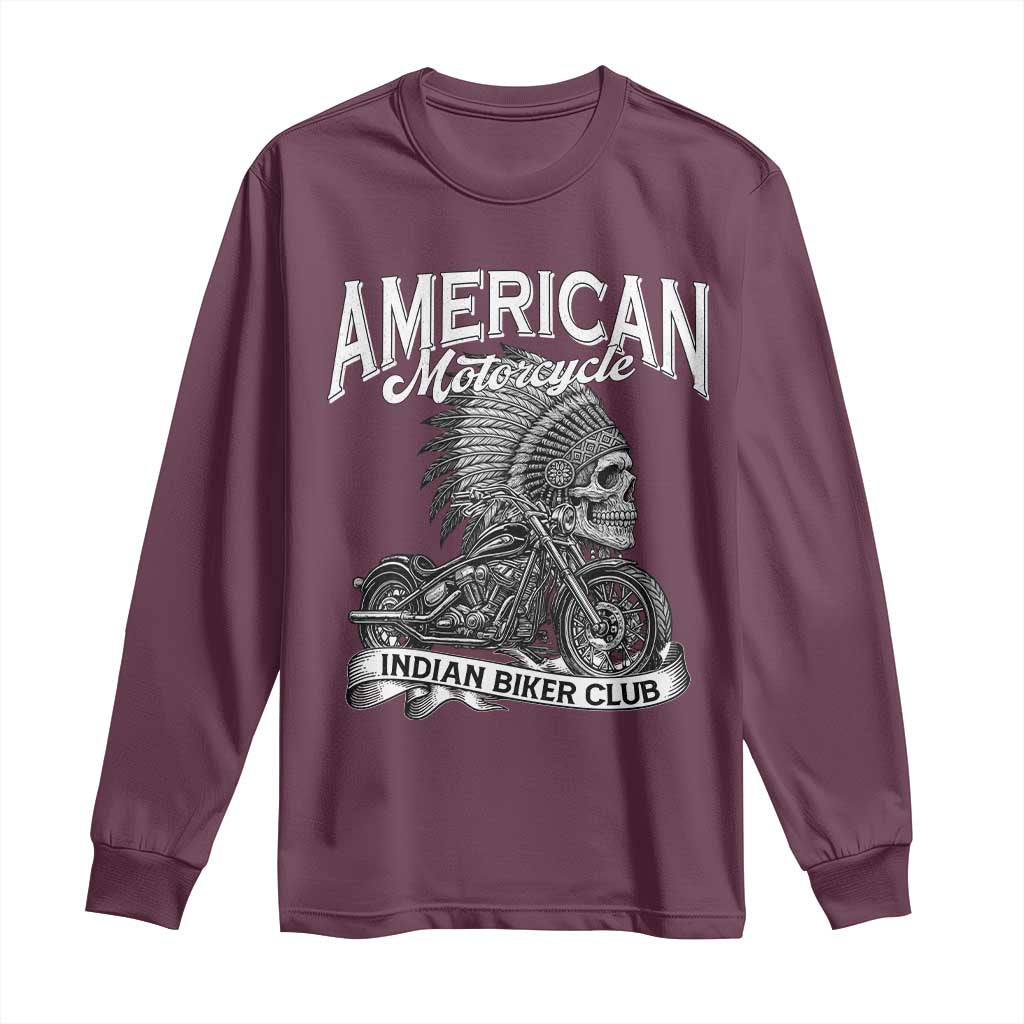 American Mortocycle Indian Native Bikes Club Long Sleeve Shirt - Wonder Print Shop