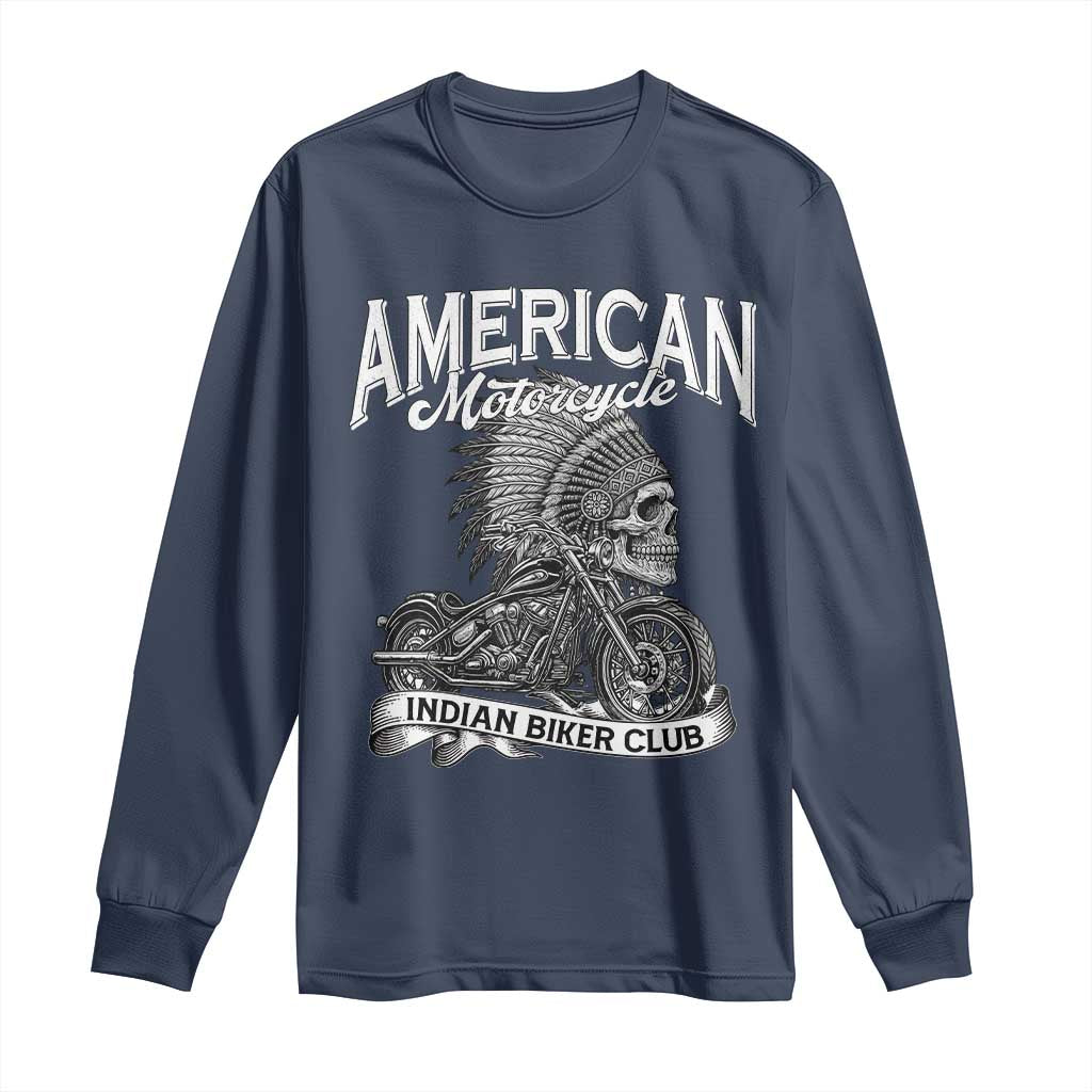 American Mortocycle Indian Native Bikes Club Long Sleeve Shirt - Wonder Print Shop