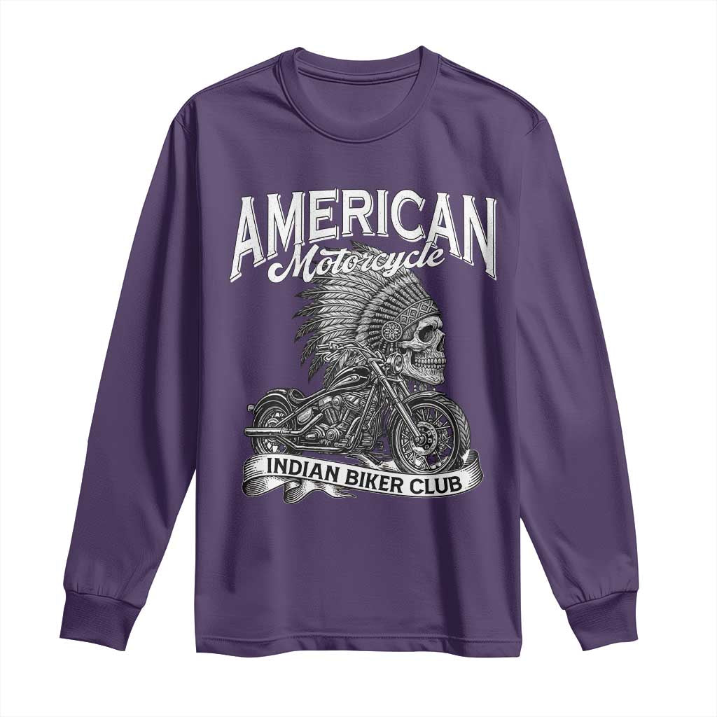 American Mortocycle Indian Native Bikes Club Long Sleeve Shirt - Wonder Print Shop