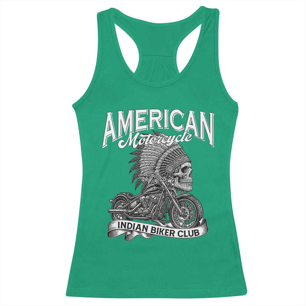 American Mortocycle Indian Native Bikes Club Racerback Tank Top - Wonder Print Shop