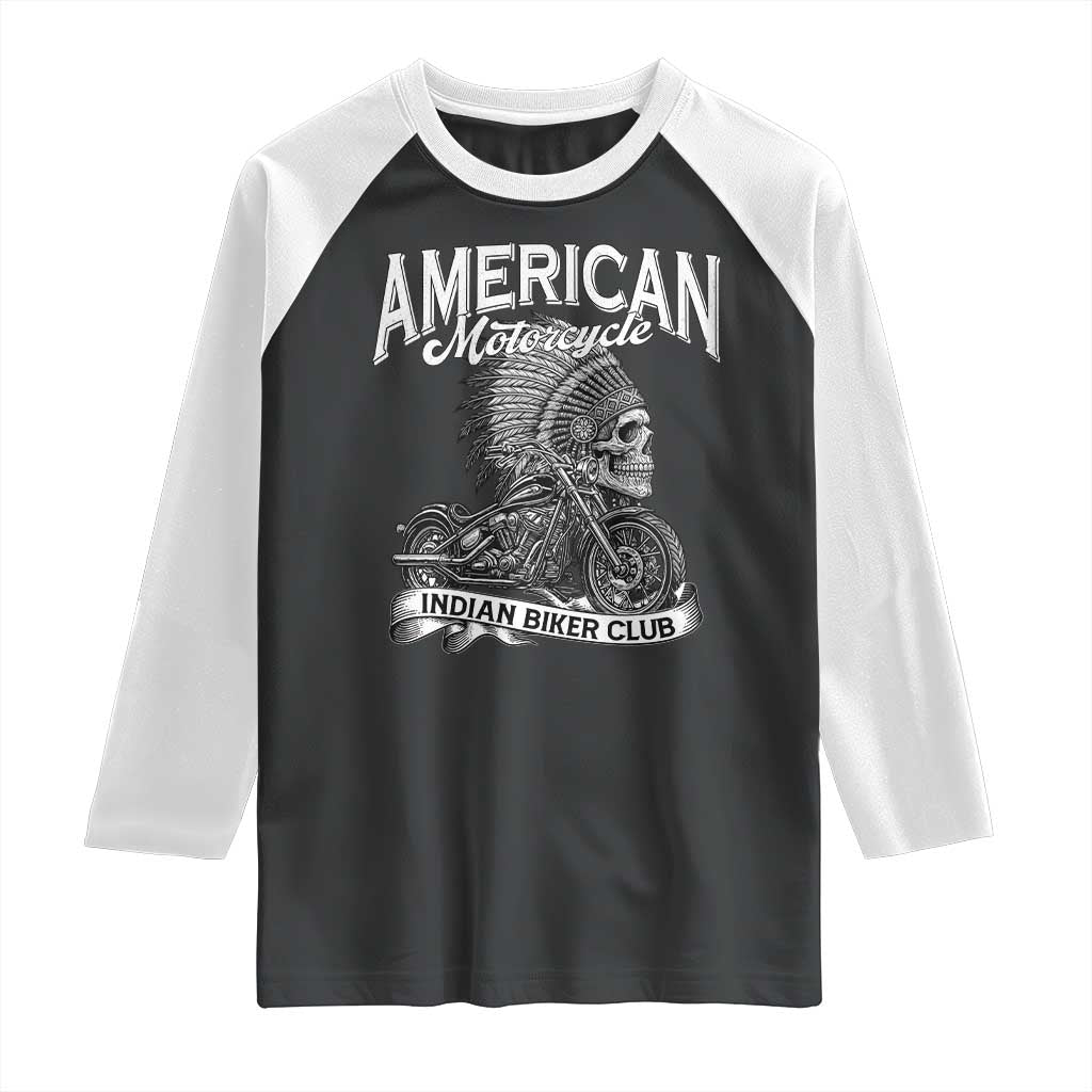 American Mortocycle Indian Native Bikes Club Raglan Shirt - Wonder Print Shop
