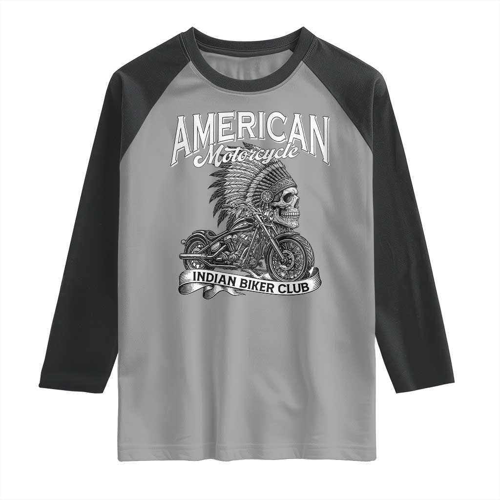American Mortocycle Indian Native Bikes Club Raglan Shirt - Wonder Print Shop