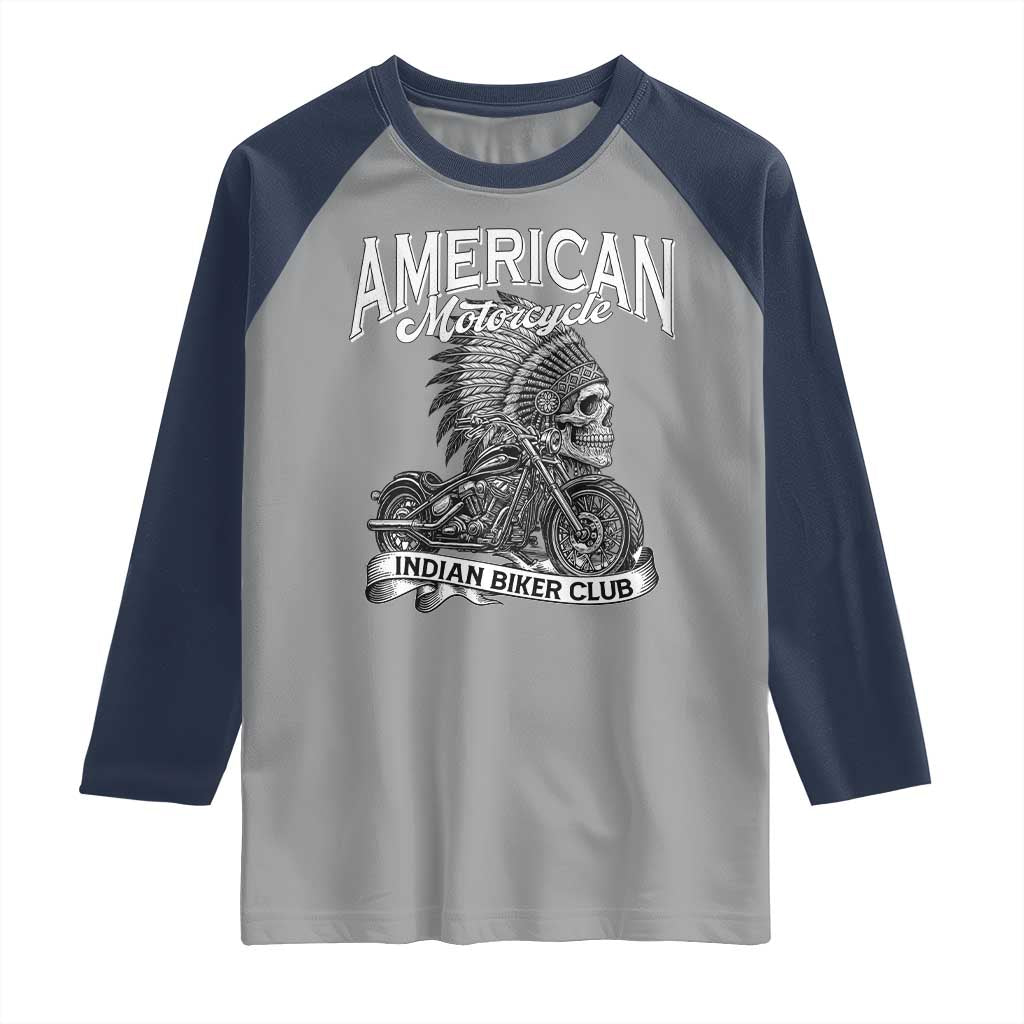 American Mortocycle Indian Native Bikes Club Raglan Shirt - Wonder Print Shop