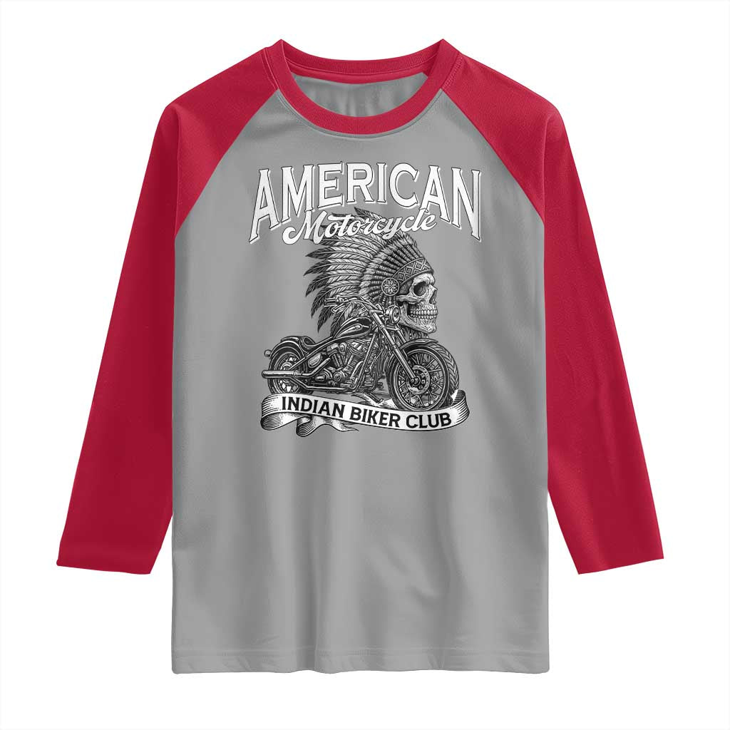 American Mortocycle Indian Native Bikes Club Raglan Shirt - Wonder Print Shop