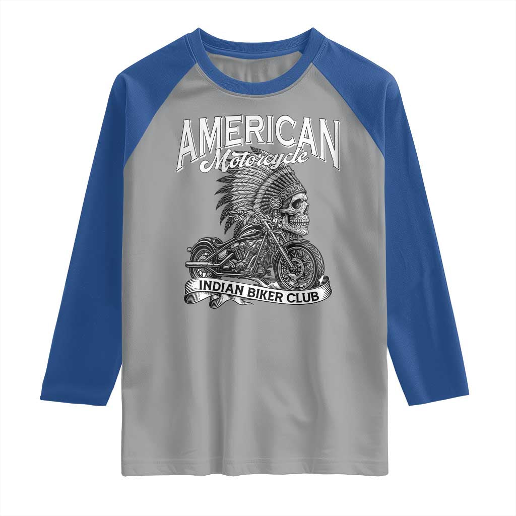 American Mortocycle Indian Native Bikes Club Raglan Shirt - Wonder Print Shop
