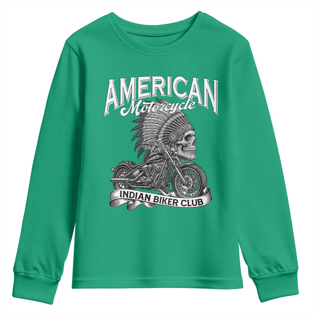 American Mortocycle Indian Native Bikes Club Youth Sweatshirt - Wonder Print Shop