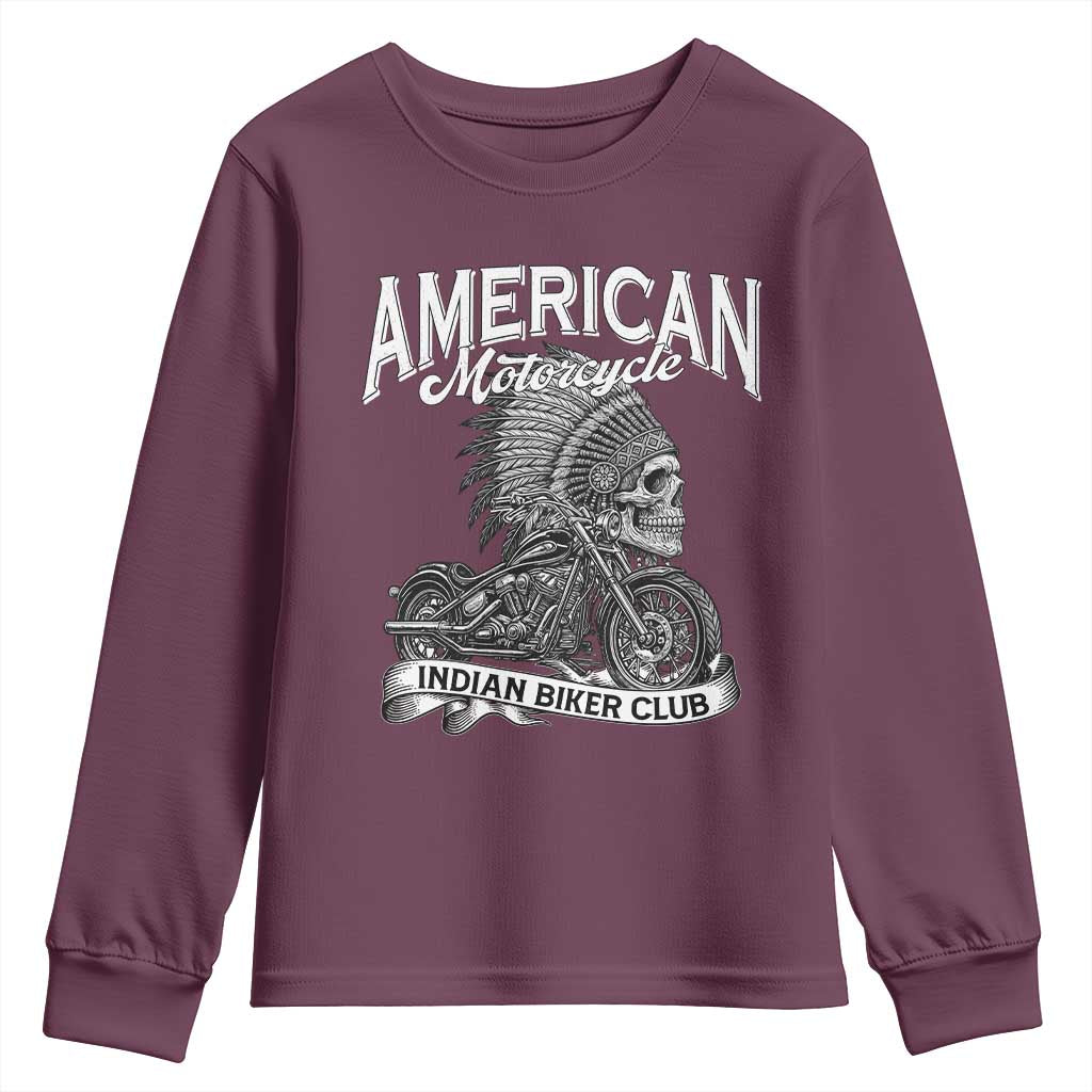 American Mortocycle Indian Native Bikes Club Youth Sweatshirt - Wonder Print Shop