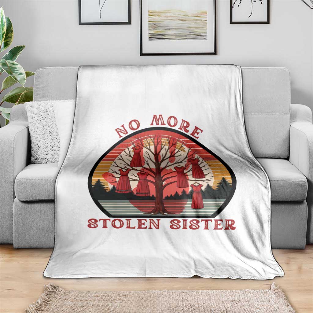 No More Stolen Sister Throw Blanket Red Hand MMIW Awareness America Native - Wonder Print Shop