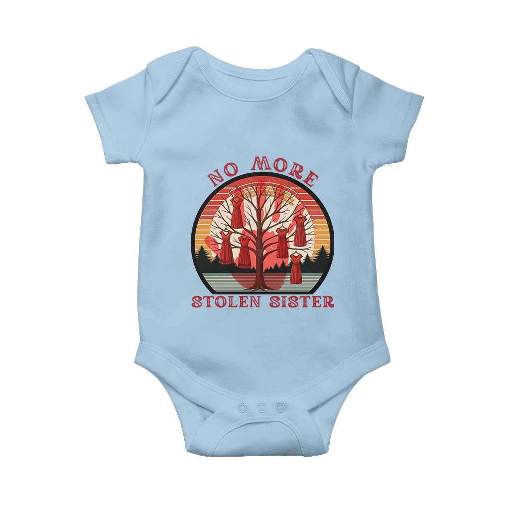 No More Stolen Sister Baby Onesie Red Hand MMIW Awareness America Native - Wonder Print Shop