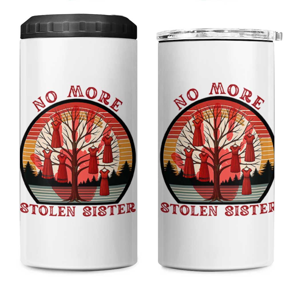 No More Stolen Sister 4 in 1 Can Cooler Tumbler Red Hand MMIW Awareness America Native