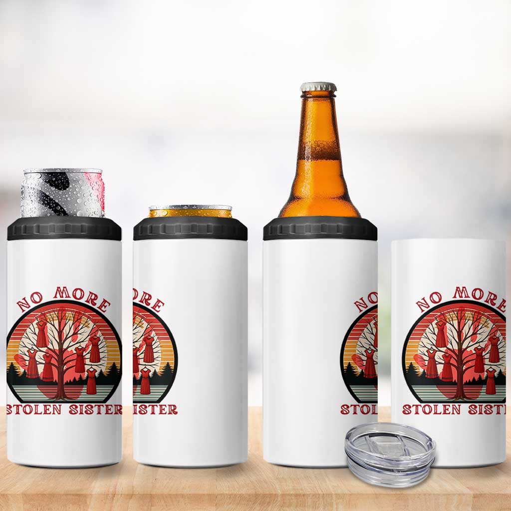 No More Stolen Sister 4 in 1 Can Cooler Tumbler Red Hand MMIW Awareness America Native