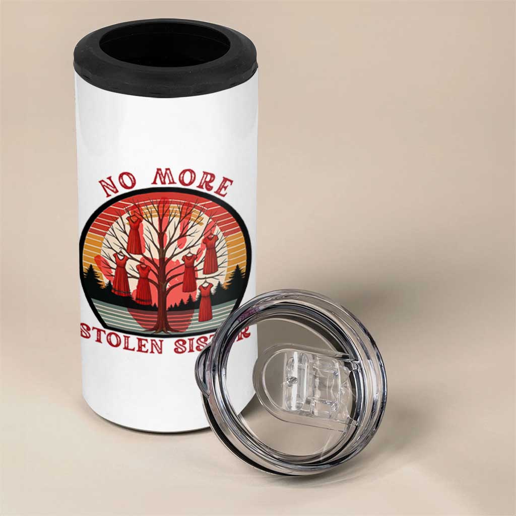 No More Stolen Sister 4 in 1 Can Cooler Tumbler Red Hand MMIW Awareness America Native