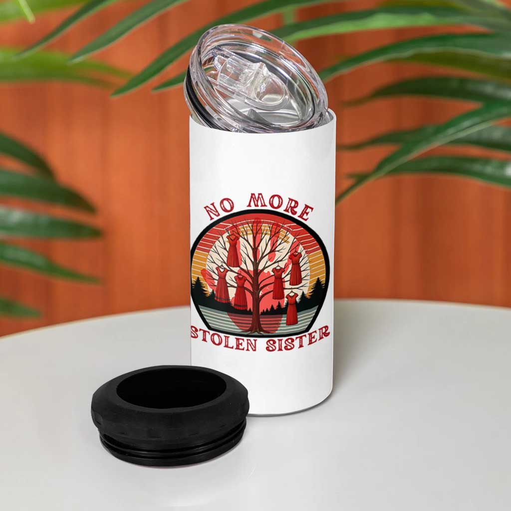 No More Stolen Sister 4 in 1 Can Cooler Tumbler Red Hand MMIW Awareness America Native