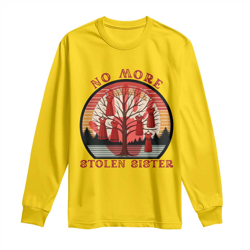 No More Stolen Sister Long Sleeve Shirt Red Hand MMIW Awareness America Native - Wonder Print Shop