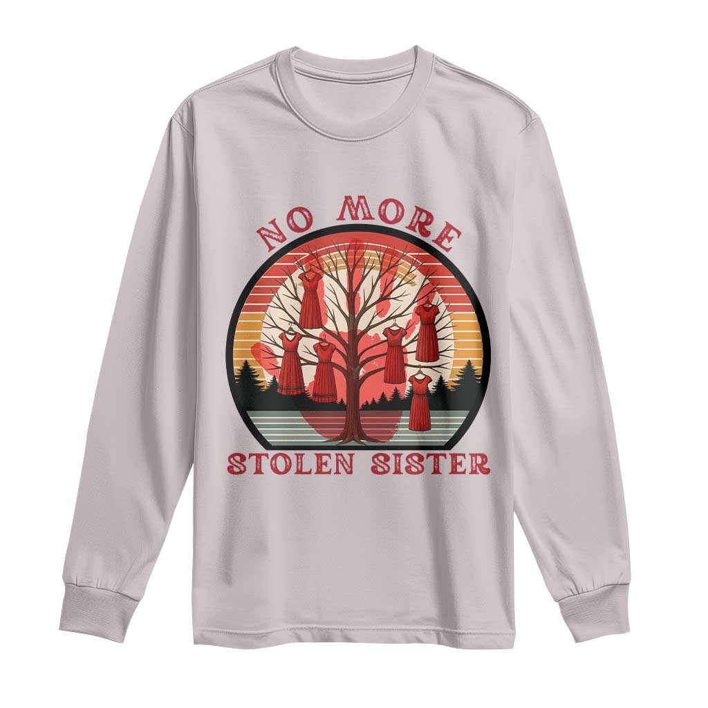 No More Stolen Sister Long Sleeve Shirt Red Hand MMIW Awareness America Native - Wonder Print Shop