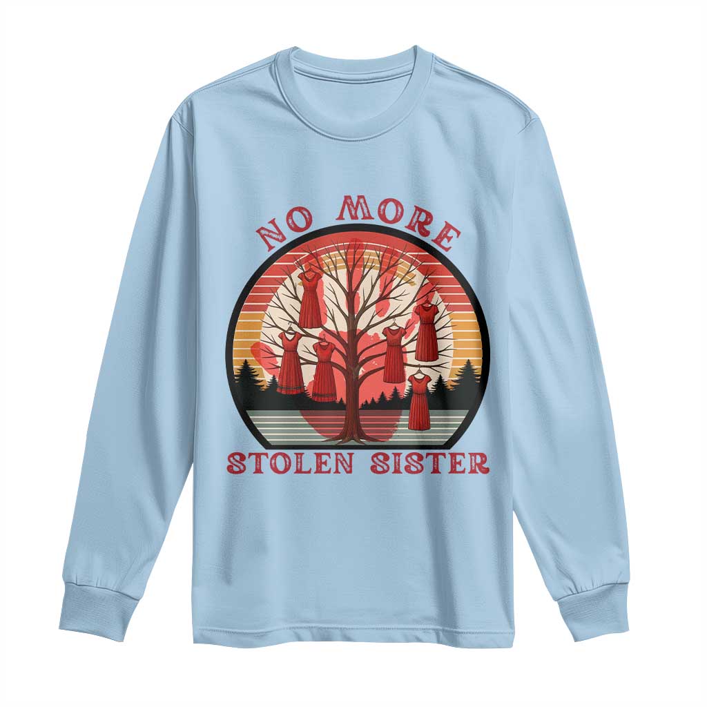 No More Stolen Sister Long Sleeve Shirt Red Hand MMIW Awareness America Native - Wonder Print Shop