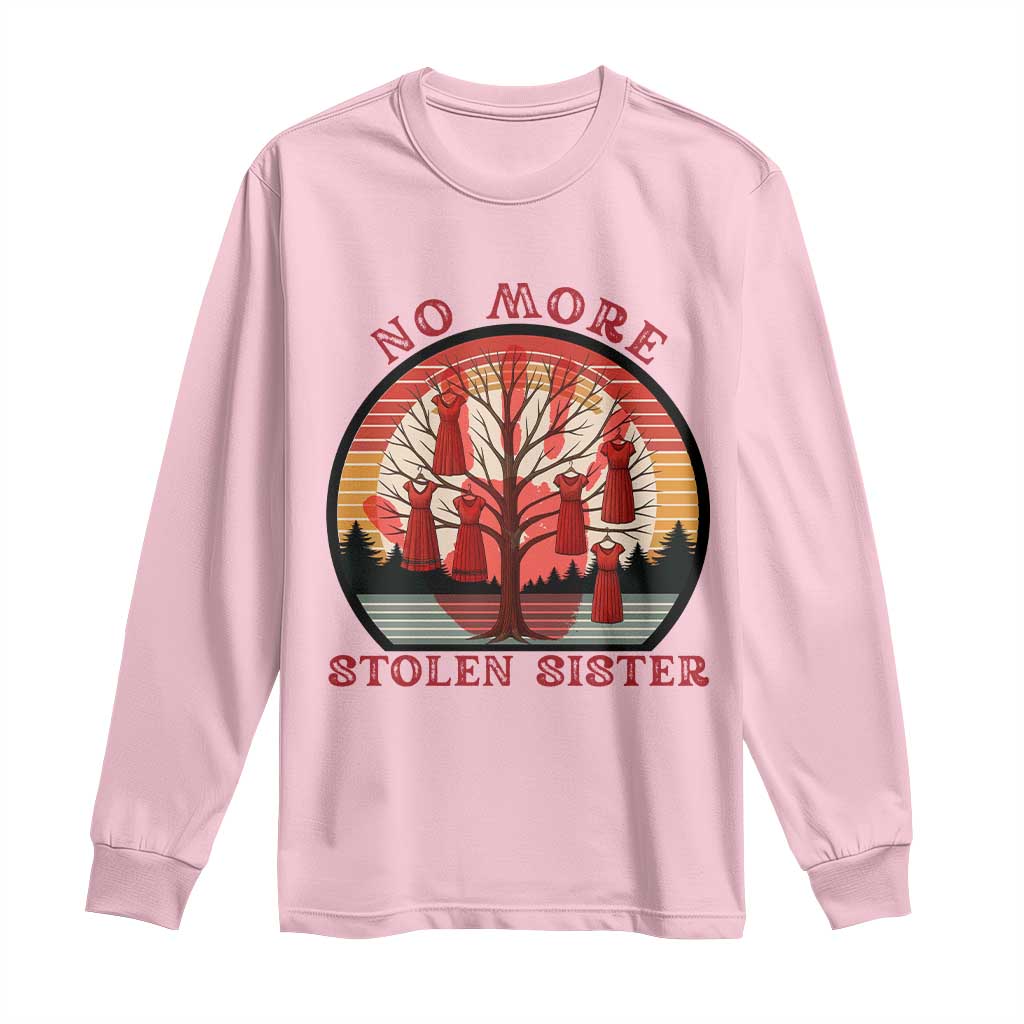 No More Stolen Sister Long Sleeve Shirt Red Hand MMIW Awareness America Native - Wonder Print Shop