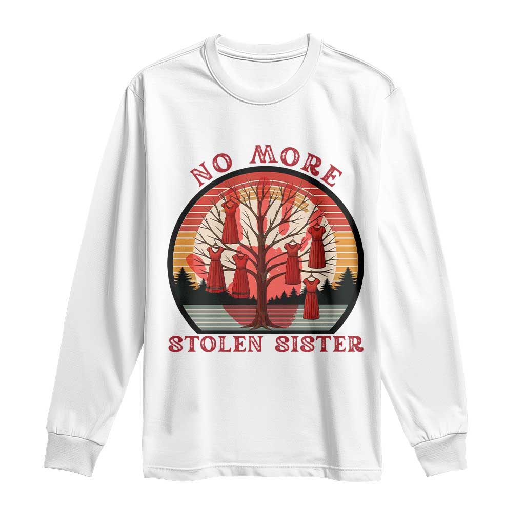 No More Stolen Sister Long Sleeve Shirt Red Hand MMIW Awareness America Native - Wonder Print Shop