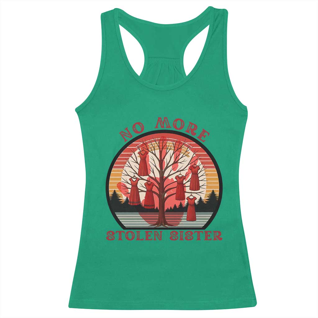 No More Stolen Sister Racerback Tank Top Red Hand MMIW Awareness America Native - Wonder Print Shop