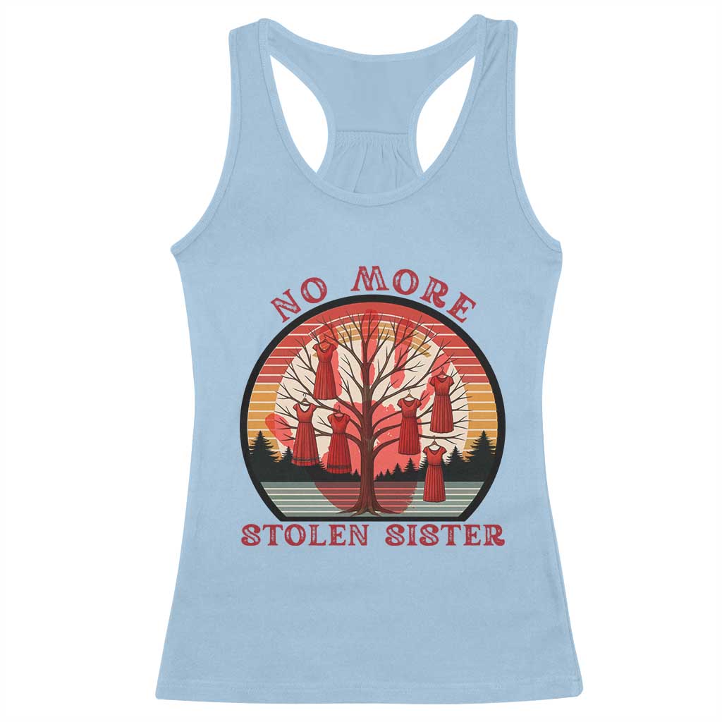 No More Stolen Sister Racerback Tank Top Red Hand MMIW Awareness America Native - Wonder Print Shop