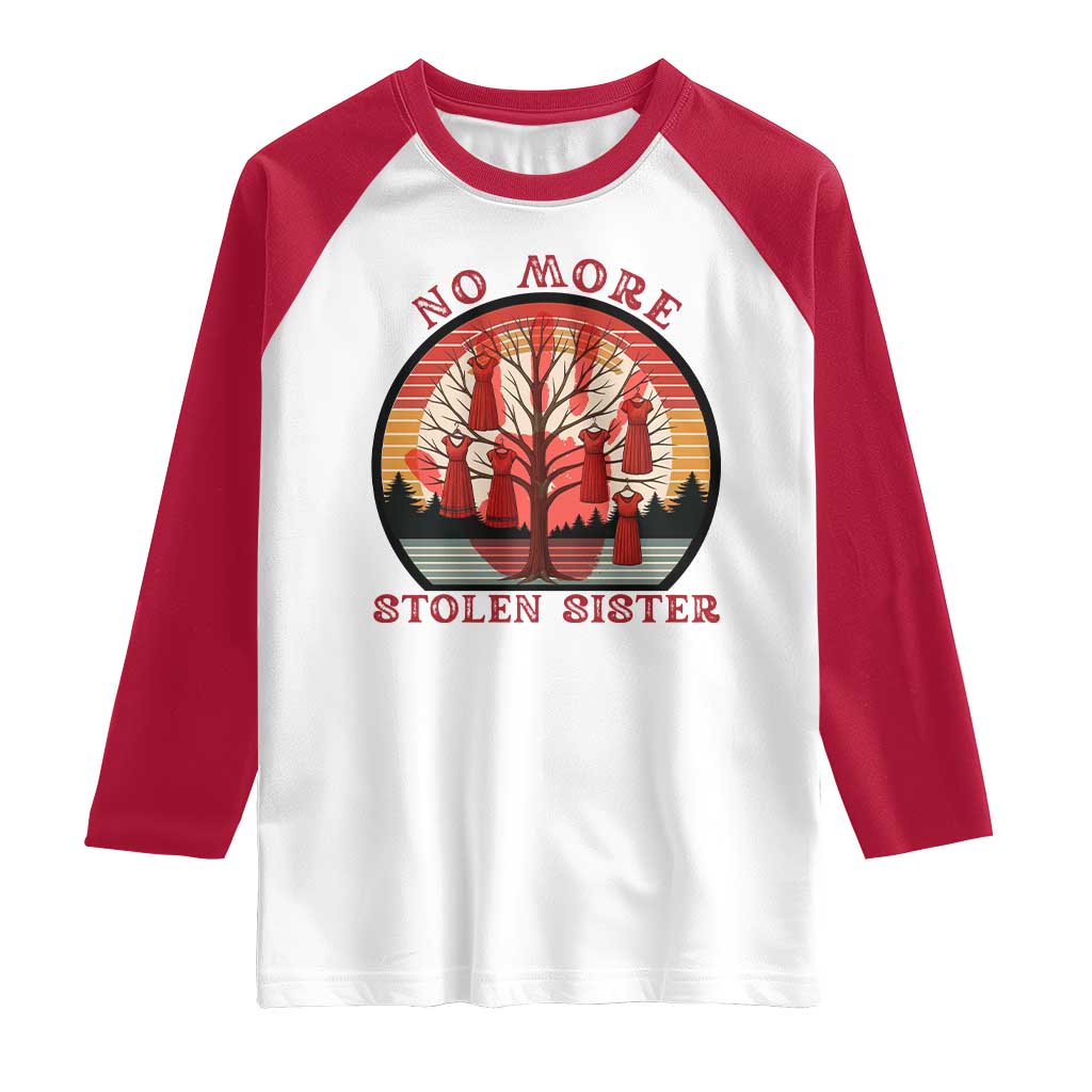 No More Stolen Sister Raglan Shirt Red Hand MMIW Awareness America Native - Wonder Print Shop