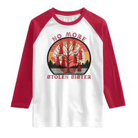 No More Stolen Sister Raglan Shirt Red Hand MMIW Awareness America Native - Wonder Print Shop