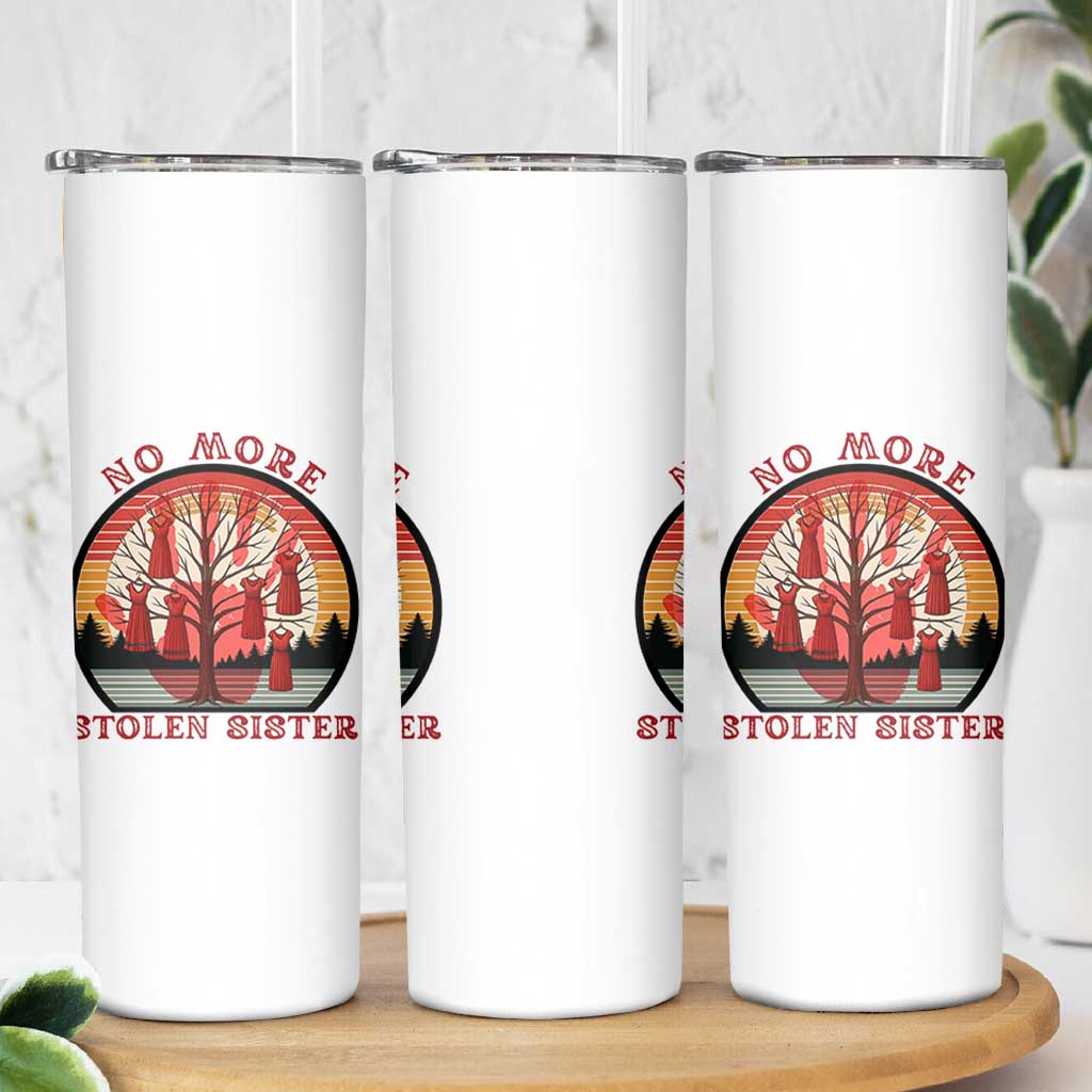 No More Stolen Sister Skinny Tumbler Red Hand MMIW Awareness America Native