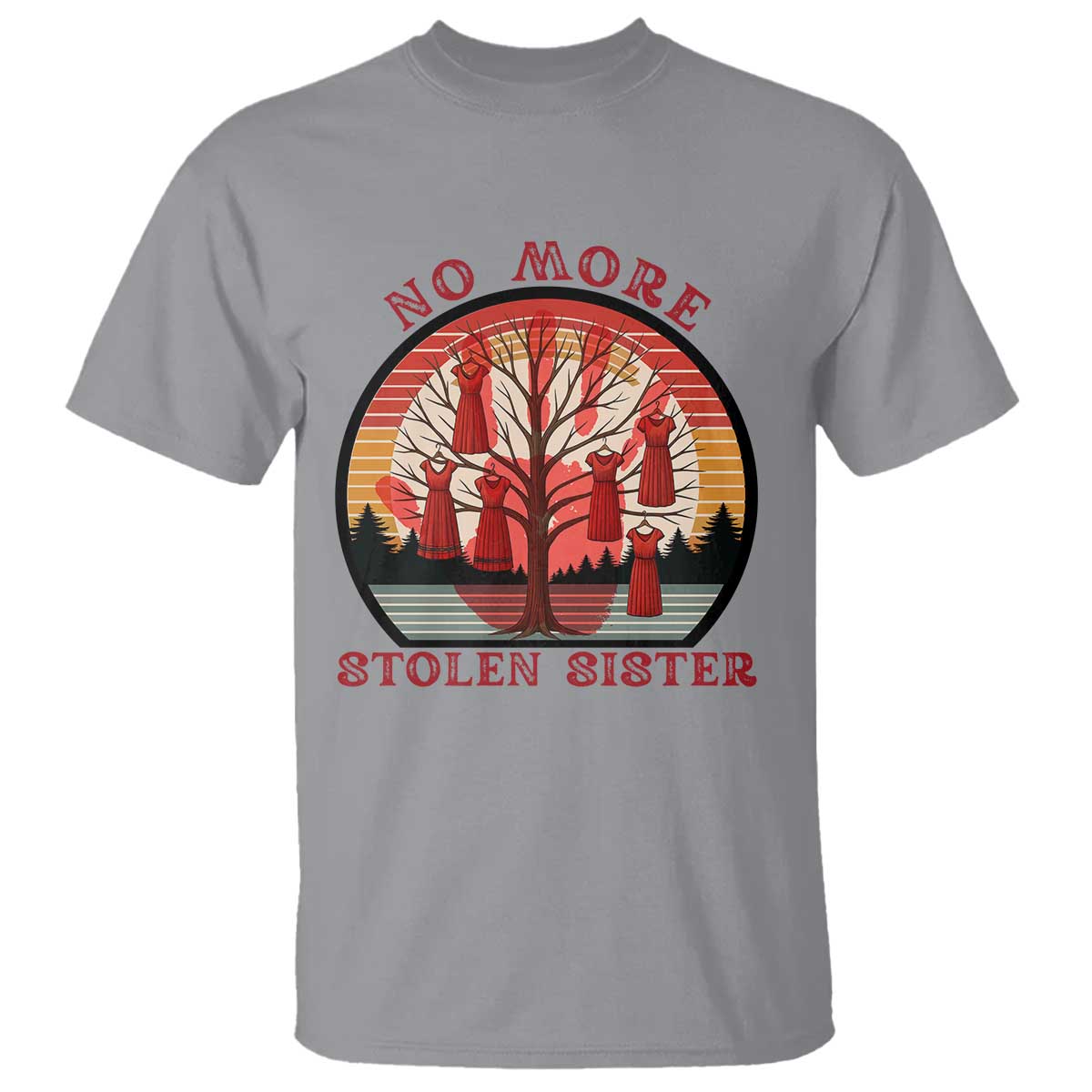 No More Stolen Sister T Shirt Red Hand MMIW Awareness America Native - Wonder Print Shop