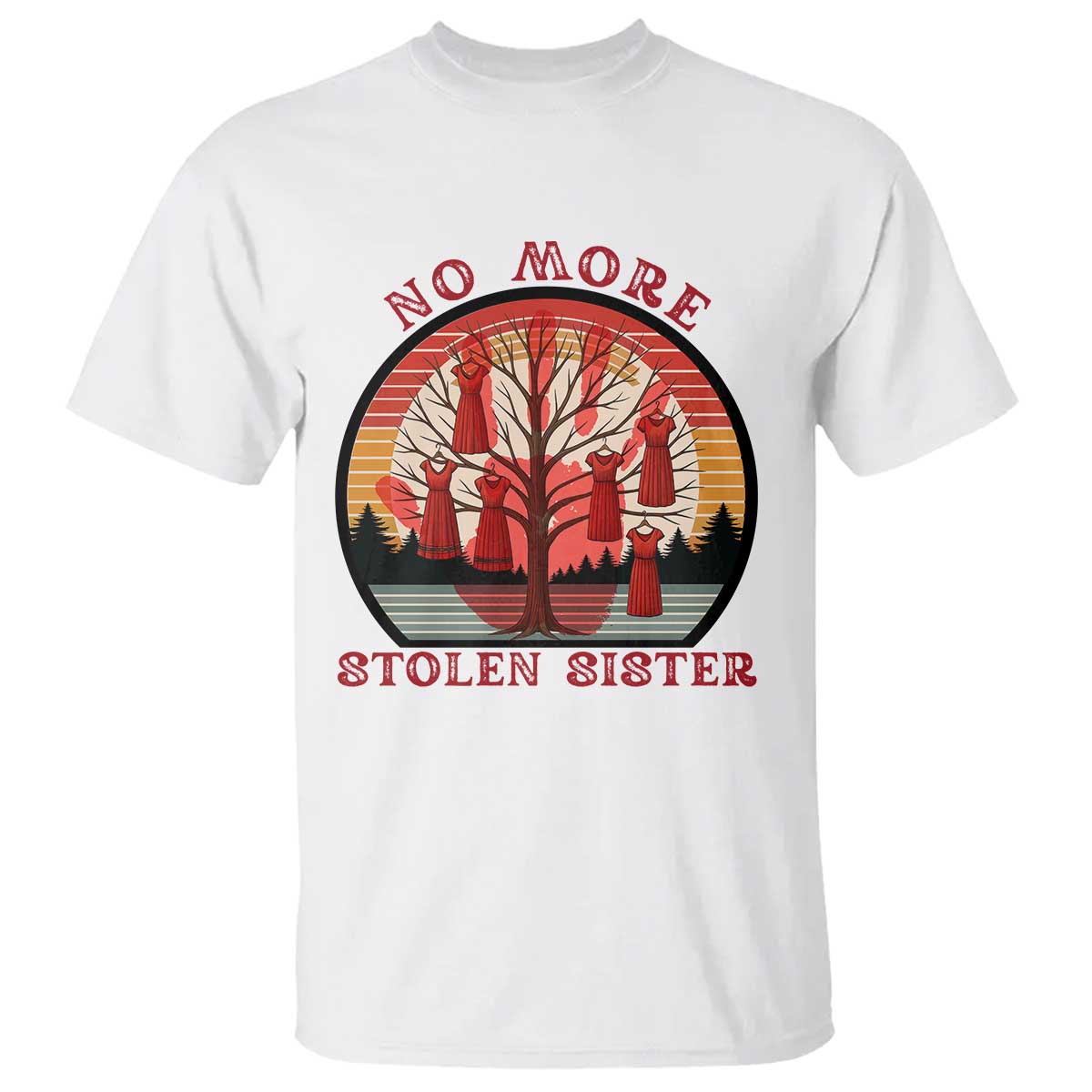 No More Stolen Sister T Shirt Red Hand MMIW Awareness America Native - Wonder Print Shop